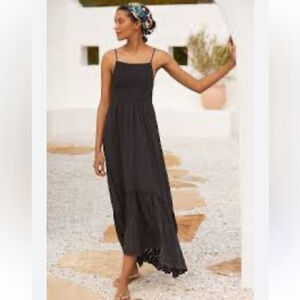 J. Crew Eyelet Lace Navy Midi Dress xxs